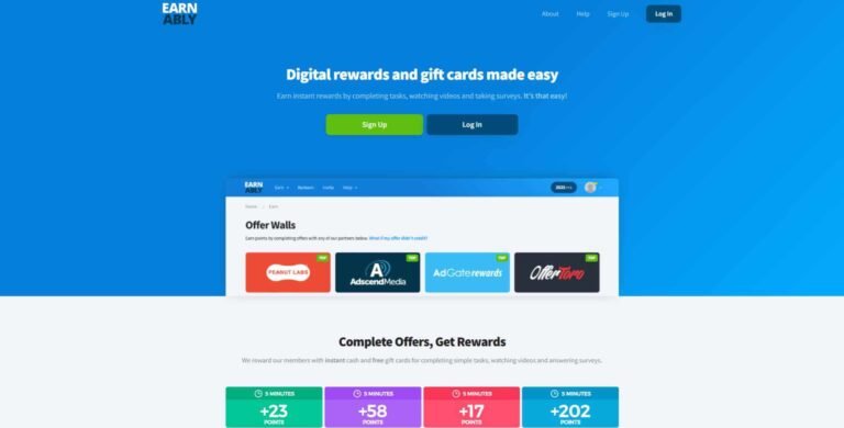 Earning extra cash and gift cards has never been easier with Earnably! Sign up now and start completing tasks and surveys for points that can be redeemed for cash or gift cards. #Earnably #MakeMoneyOnline #ExtraCash #GiftCards