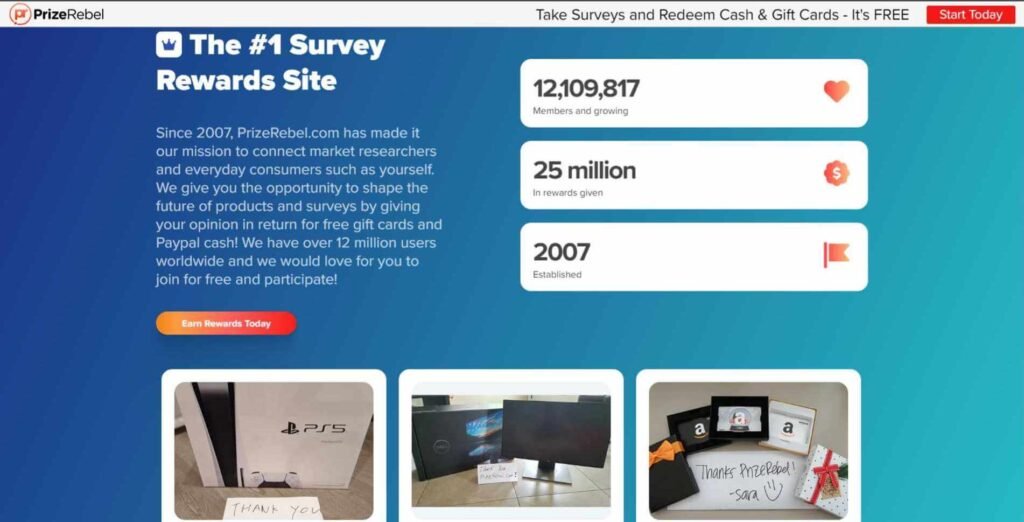 Unlock your earning potential with PrizeRebel - complete surveys, participate in tasks and offers, refer friends and redeem your rewards for cash and gift cards from popular retailers. Your opportunities for earning are endless!